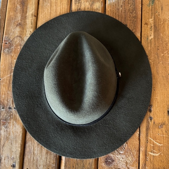 NWT All Saints Army Green Scarlett Wool Fedora Hat - Picture 5 of 9